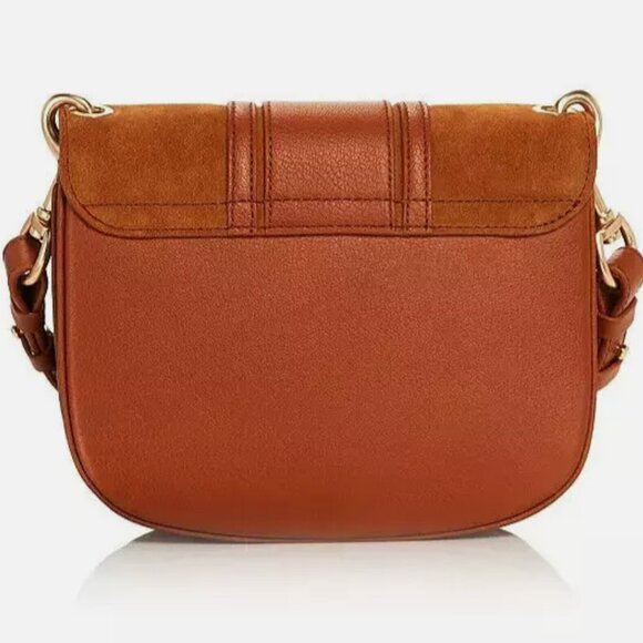 See by Chloé Hana Caramello Leather & Suede Saddle Crossbody Bag - Picture 3 of 12
